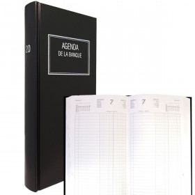 DESTOCKAGE-Agenda de la Banque LECAS Long 15x34cm - Euros et centimes - 1 jour sur 2 pages