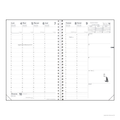 Recharge pour agenda QUOVADIS MINISTRE S à spirale format 16x24cm