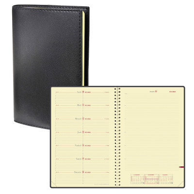 DESTOCKAGE - Agenda QUOVADIS Note 24S 16x24cm Soho - 1 semaine sur 1 page Horizontal+NOTE - Noir Ebène