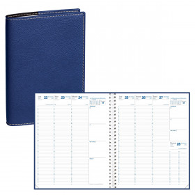 DESTOCKAGE - Agenda QUOVADIS EUREQUART Club navy 24x30cm - 1 semaine sur 2 pages - VERTICAL