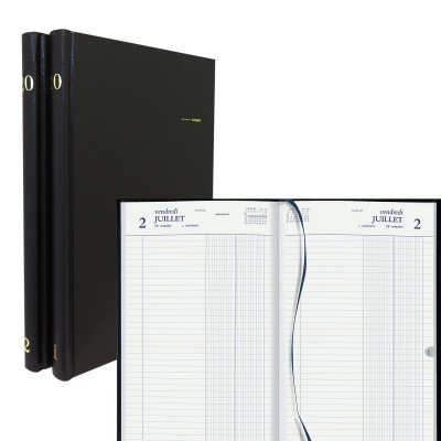 DESTOCKAGE - Agenda de la Banque BREPOLS Jupiter Large 17x27cm - Euros et centimes - 1 jour sur 2 pages