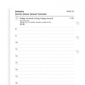 Recharge agenda FILOFAX organiseur PERSONAL - 1 jour par page - 95x171mm
