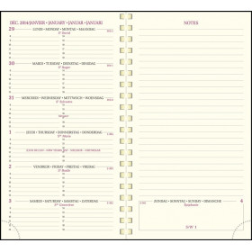 EXACOMPTA Intérieur de rechange de semainier de poche Espace 16S spirale tranche argent répertoire - 160 x 90 mm