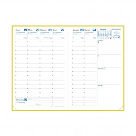 DESTOCKAGE Recharge agenda QUOVADIS Affaires tranche OR 10x15 cm - 1 semaine sur 2 pages + répertoire
