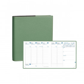 DESTOCKAGE Agenda QUOVADIS EXECUTIF Club Sauge - 16x16cm - 1 semaine sur 2 pages Verticale