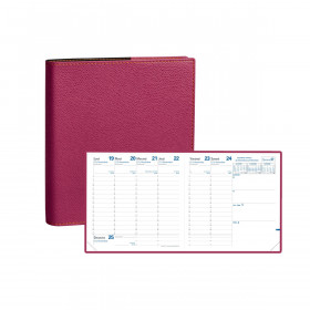 DESTOCKAGE Agenda QUOVADIS EXECUTIF Club Framboise - 16x16cm - 1 semaine sur 2 pages Verticale