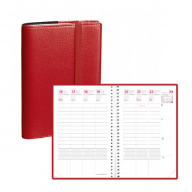 DESTOCKAGE Agenda QUOVADIS TIME&LIFE SEPT Pocket 10x15cm - Time & Life Rouge Vermillon - 1 semaine sur 2 pages Vertical