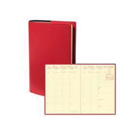 DESTOCKAGE Agenda QUOVADIS EXECUTIF Prestige 16x16cm - Soho Rouge Dali - 1 semaine sur 2 pages Vertical