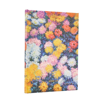 Agenda PAPERBLANKS Les Chrysanthèmes de Monet - Midi - 180x130mm - 1 semaine sur 2 pages Horizontal