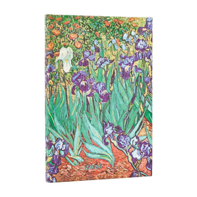 Agenda PAPERBLANKS Iris de Van Gogh - Mini - 140x95mm - 1 semaine sur 2 pages Vertical