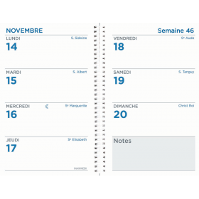 Recharge agenda QUOVADIS Maxiweek 24S 16x24 cm spirale - 1 semaine sur 2 pages