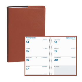 Agenda QUOVADIS Maxiweek 24S 16x24 cm spirale - 1 semaine sur 2 pages - Toscana ROUGE