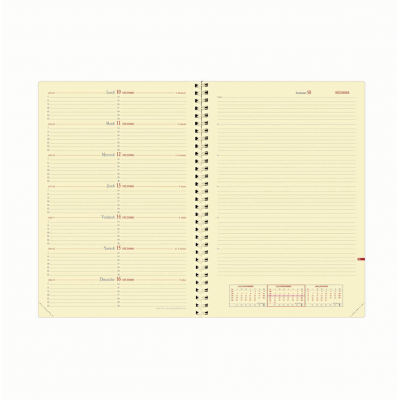 Recharge agenda QUOVADIS Note 29® S 21x29,7 cm - 1 semaine sur 1 page + NOTES - spirale