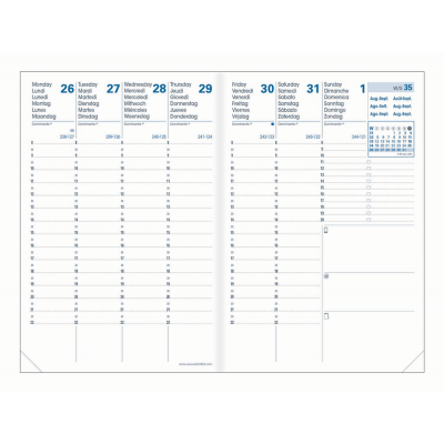 Recharge pour agenda QUOVADIS AFFAIRE SD 10x15cm - 16 mois - 1 semaine sur 2 pages