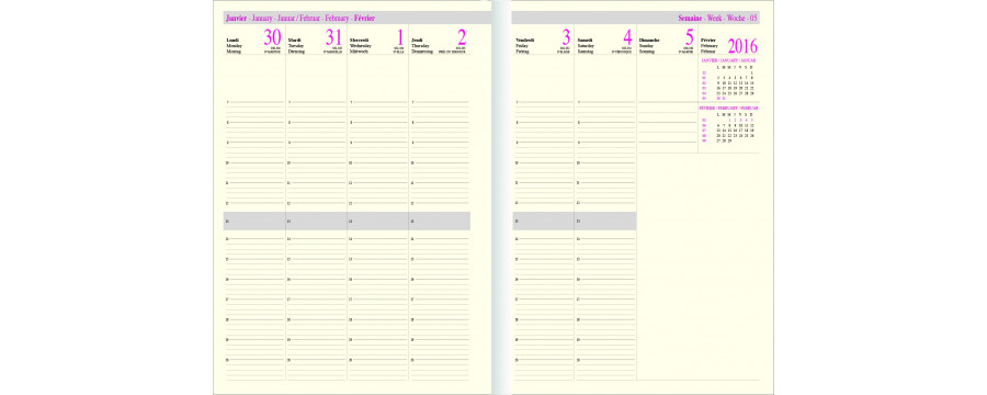 Recharges pour Agenda 2026 OBERTHUR Classique et Contemporain 30 - 21x29.7cm