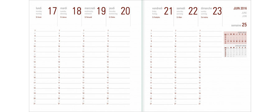 Recharges pour Agenda 2026 OBERTHUR Contemporain et Féminin 16 - 16x16cm